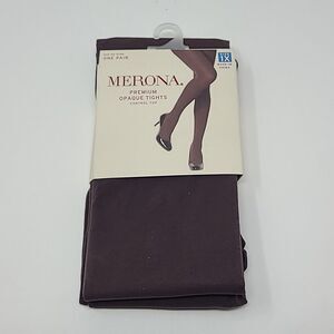 Merona Premium Opaque Tights One Pair 1X Mesquite BBQ Brown